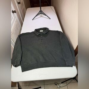 Used Fear of God Essentials Brushed Half Zip Pullover in Black Sz XL damaged